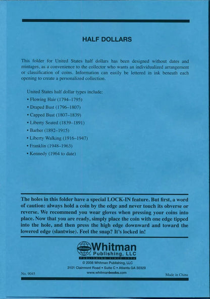 Plain Half Dollar Whitman Folder